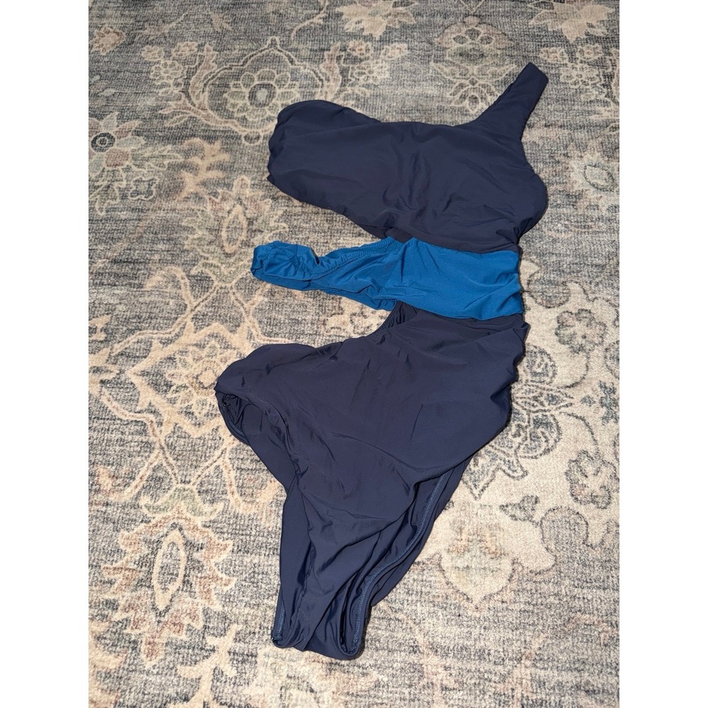 PQ Swim Colorblock Blue One Piece Swimsuit Cut Out